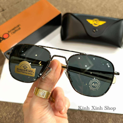 Kính râm nam Cơn Ao Mắt thủy tinh cường lực chống nắng thời trang phi công 