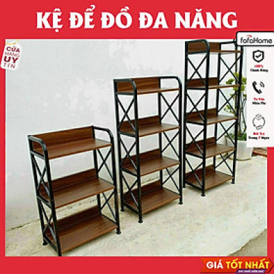 Kệ Đựng Đồ - Giá Để Đồ Nội Thất Nhà Bếp 3-4-5 Tầng Khung Sắt Sơn Tĩnh Điện Mặt Gỗ MDF Chắc Chắn