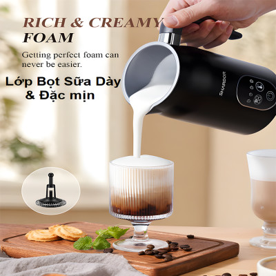 Máy tạo bọt sữa, cà phê, ca cao 4 trong 1. Thương hiệu Anh Quốc cao cấp Shardor - MF0802 - Hàng chính hãng