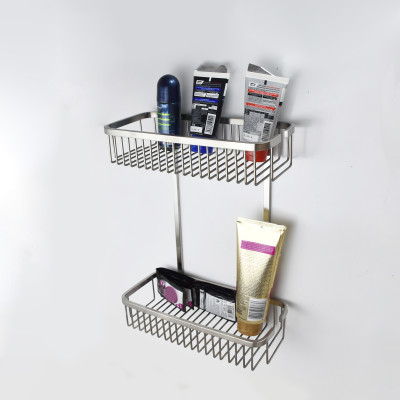 Giỏ để đồ 2 tầng chữ nhật tiện lợi inox 304 cao cấp Hiwin Y-207S kích thước 265*125*340