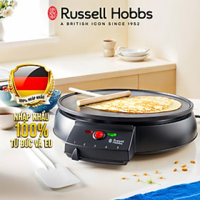 Máy làm bánh crepe, pancake điện Russell Hobbs, chống dính, điều chỉnh nhiệt độ, đèn báo hiệu - Hàng Chính Hãng Nhập khẩu Đức & EU