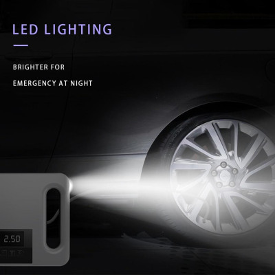 Máy Bơm Hơi Xe Hơi Thông Minh 12V Máy Nén Khí Chạy Điện Với Áp Suất Lốp tẩu sạc Màn Hình LCD Máy Bơm Lốp Di Động có đèn