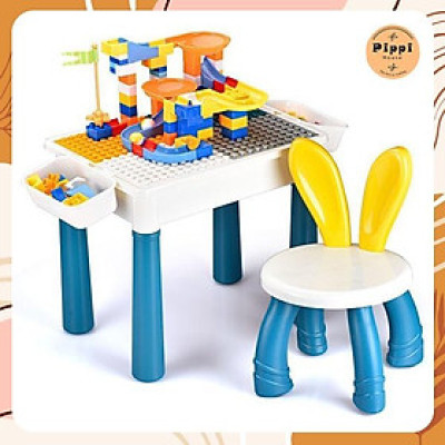 Bộ Bàn Ghế ghép hình Đa Năng 102 Chi Tiết Cho Bé Lắp Ghép Dễ Dàng