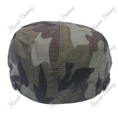 Nón beret nam cao cấp, họa tiết sọc rằn ri cá tính, chất liệu vải kaki cao cấp oát mềm mại, tăng giảm size dễ dàng - Hạnh Dương