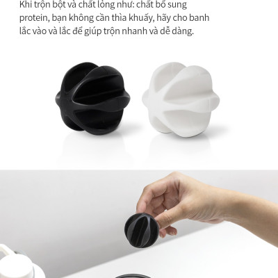 Bình lắc Lock&Lock 800ml Balance Shake It Bottle màu đen HAP949BLK - Hàng chính hãng có quai xách và thanh đo dung tích - JoyMall