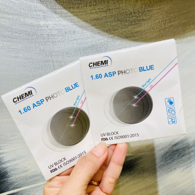 Tròng kính cận/viễn/loạn mỏng CHEMI 1.60 đổi màu chống ánh sáng xanh thời trang OURESS