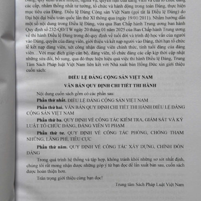 Sách Điều Lệ Đảng Cộng Sản Việt Nam - Văn Bản Quy Định Chi Tiết Thi Hành (V2565T)