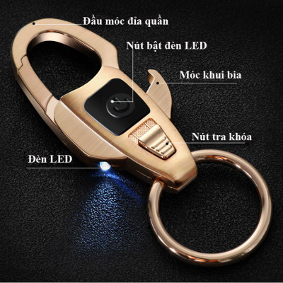 Móc Treo Chìa Khóa Oto Xe Máy  ZB-6607 Đa Năng Có Đèn Led Kiêm Khui Bia Tiện Lợi ( giao màu ngẫu nhiên )