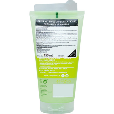 Sữa rửa mặt Simple Refreshing Facial Wash giúp làm sạch cho da nhạy cảm (50ml/150ml) - Hàng chính hãng