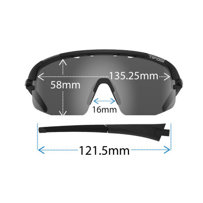 Kính mát thể thao Unisex Tifosi Sledge Lite - Gọng Crystal Smoke, Bộ 3 Tròng Đạp Chạy: Clarion Blue, Ac Red & Clear Lenses