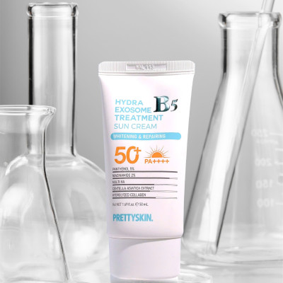 Kem Chống Nắng Cho Da Treatment Cấp Ẩm, Dưỡng Trắng PrettySkin Hydra B5 Exosome Treatment Sun Cream Hàn Quốc 50ml