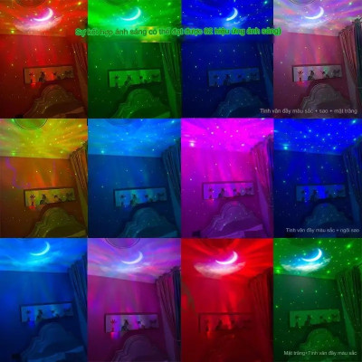 Đèn Phi Hành Gia, Đèn Thiên Hà Chiếu Sao Nhấp Nháy Theo Nhạc, Có Loa Bluetooth, Có Remote, Decor Phòng Ngủ Chill