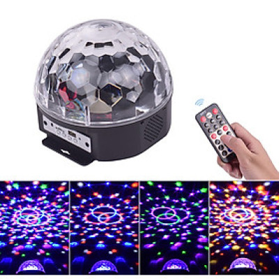Đèn led trang trí sân khấu cầu xoay cảm biến nhạc + Remote