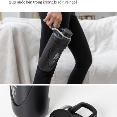 Bình lắc Lock&Lock 800ml Balance Shake It Bottle màu đen HAP949BLK - Hàng chính hãng có quai xách và thanh đo dung tích - JoyMall