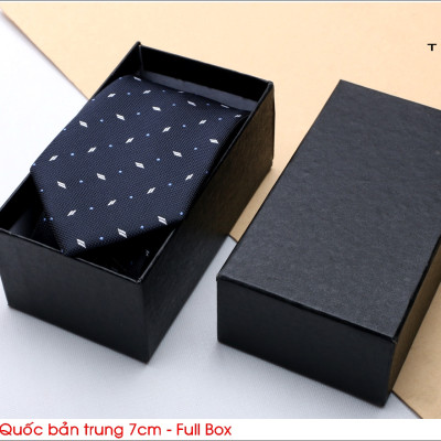Cavat nam Hàn Quốc cao cấp, Cavat chú rể,MC, công sở bản trung 7cm - Tặng kèm hộp Full box