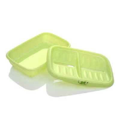 Khay nhựa đựng xà bông tắm, xà phòng rửa tay,..vv  Leaf Inomata chia 2 ngăn - Nội địa Nhật Bản