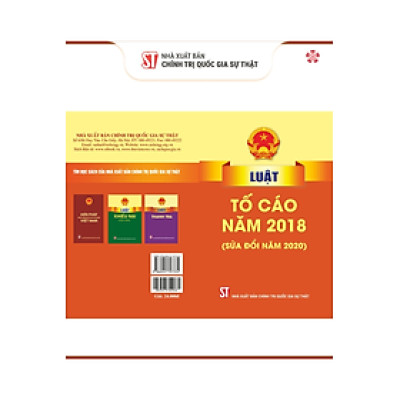 Luật tố cáo năm 2018 sửa đổi, bổ sung năm 2020 (bản in 2024)