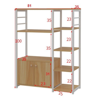 Giá để lò vi sóng 170-3 loại 4 ngăn gỗ lõi xanh phủ melamine chống nước, khung thép sơn tĩnh điện chống gỉ và bong tróc, hàng được sản xuất tại Việt Nam