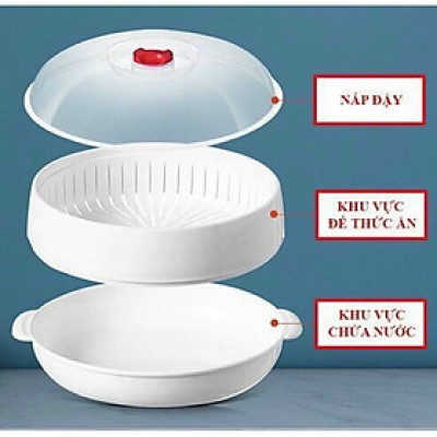 Bộ Khay Hấp Lò Vi Sóng 3 Lớp Việt Nhật - Hàng chính hãng 