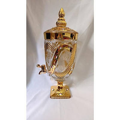 BÌNH ĐỰNG NƯỚC UỐNG THỦY TINH VÀNG PHIÊN BẢN KHẢM VÀNG ĐẶC BIỆT CÓ VÒI RÓT TIỆN LỢI 4,5 LÍT ( GIAO HOA VĂN NGẪU NHIÊN )