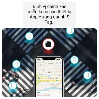 Thiết bị định vị toàn cầu GPS Sualio Tag cho Apple Find My tìm đồ vật, thú cưng, chìa khoá - Hàng nhập khẩu.