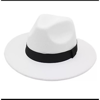 Nón mũ phớt cao bồi Fedora nam nữ phối đai đen vành rộng 7cm chất liệu nỉ.  Nón mũ phớt cao bồi Fedora dành cho cả nam và nữ. Thiết kế với đai đen và vành  rộng 7cm, tạo nên phong cách thời trangddona25070101