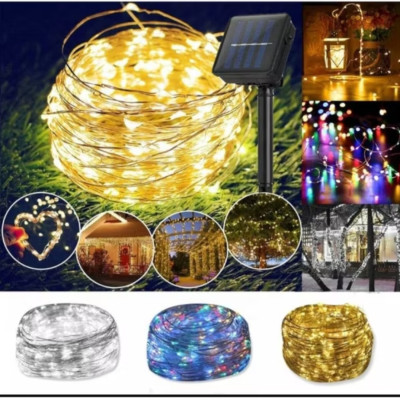 BỘ ĐÈN LED TRANG TRÍ NĂNG LƯỢNG MẶT TRỜI DÂY DÀI 20M NHẤP NHÁY NHIỀU MÀU SẮC CỰC ĐẸP
