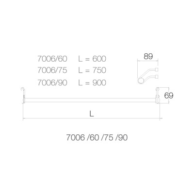 Thanh treo khăn - 7006 - INOX SUS 304 ( Sản xuất tại ThaiLand )