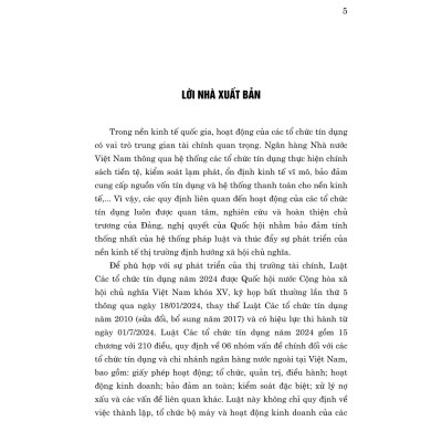 Bình luận Luật Các tổ chức tín dụng (Bình luận chung và toàn bộ 210 điều của Luật Các tổ chức tín dụng năm 2024)