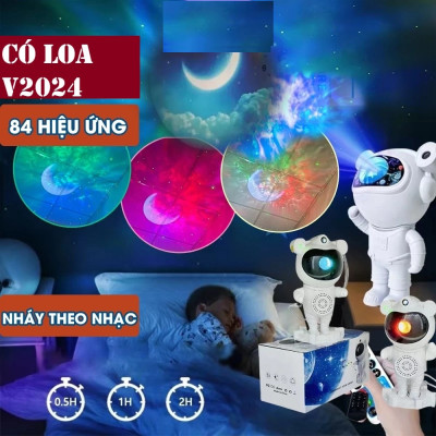 Đèn Phi Hành Gia Bản Nâng Cấp Pro, Kết Nối Không Dây Loa Bluetooth, Đèn Thiên Hà Chiếu Trăng Sao Mây, Đèn Trang Trí Decor Phòng Ngủ Chill