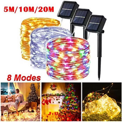 CUỘN ĐÈN LED TRANG TRÍ NĂNG LƯỢNG MẶT TRỜI HIỆU ỨNG NHIỀU MÀU SẮC CỰC ĐẸP