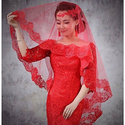 Voan (lúp) Cô dâu và Dạ hội, đi tiệc, sự kiện màu đỏ MS: 41243