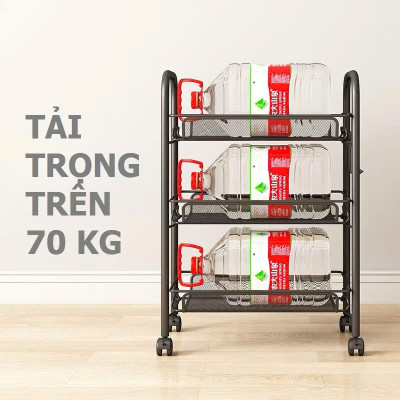 Xe Đẩy Đa Năng 3 Tầng – Kệ Nhà Bếp - Kệ Spa Mặt Lưới Nhập Khẩu Cao Cấp - Hàng Chính Hãng MINIIN