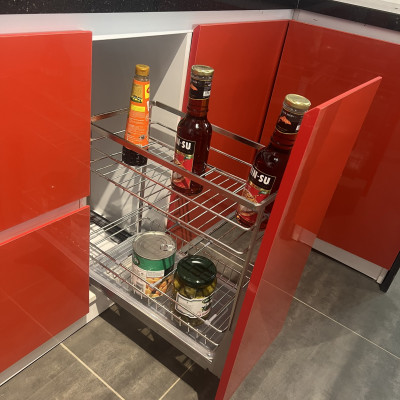 Giá đựng dao thớt gia vị 2 tầng bằng inox (Kệ gia vị nan dẹt Inox bóng cao cấp Gerari)