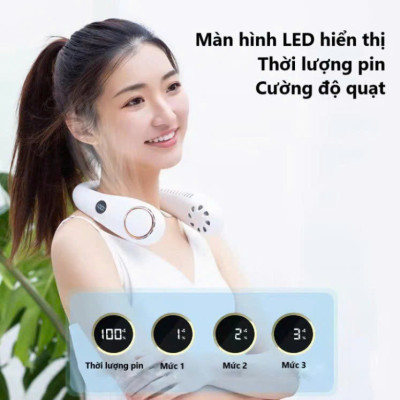Quạtt Không Cánh Đeo Cổ Điều Hòa Mini Màn Hình LED Hiện Đại – Mát Lạnh Mọi Lúc, Nhẹ Nhàng Mang Theo , đèn ốp trần