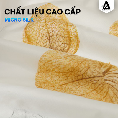 Bộ Ga Giường 4 Món Yellow Fruit Mềm Mại 100% Mirco Silk Cao Cấp A2Z Home