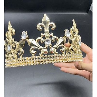 Vương miện nam nửa đầu màu vàng cao 8,5cm