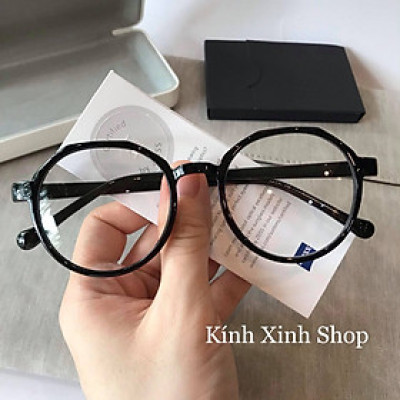 Kính Giả Cận, Gọng Kính Giả Cận Nam Nữ Mắt Tròn Gọng Nhựa Dẻo Không Độ Chống Tia Bức Xạ Uv, Chống Ánh Sáng Xanh