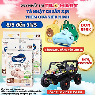 Tã/Bỉm dán Moony Natural Size S- 58 miếng( bé 4- 8kg)