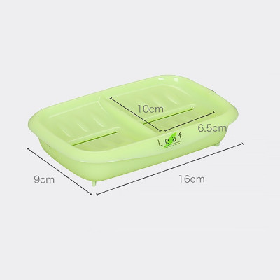Khay nhựa đựng xà bông tắm, xà phòng rửa tay,..vv  Leaf Inomata chia 2 ngăn - Nội địa Nhật Bản