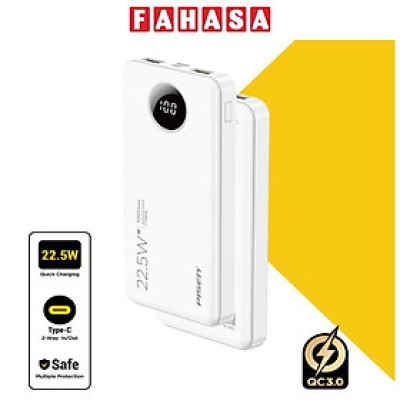Sạc Dự Phòng Pisen Pro - Power Cube 22.5W 10500mAh - Màu Trắng