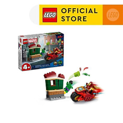 LEGO SUPERHEROES 76287 Đồ Chơi Lắp Ráp Xe Máy Của Iron Man Và Người Khổng Lồ (68 chi tiết)