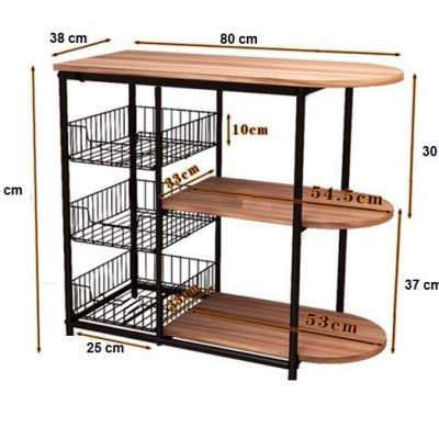 Kệ để đồ nhà bếp 176 loại khung thép sơn tĩnh điện chống gỉ và bong tróc,chịu lực cao mặt gỗ lõi xanh phủ melamine chống nước