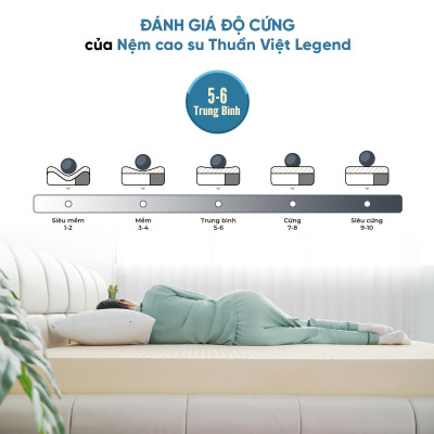 Nệm Cao Su Legend Thuần Việt - Nâng Đỡ Tối Ưu, Thoáng Khí - Bảo Hành 12 năm