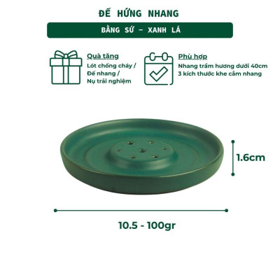 Đế Hứng Nhang Trầm Hương 3 Lành Bằng Gốm Tối Giản Phong Cách Thiền Nhật Đựng Tàn Nhang Giữ Sạch Bàn