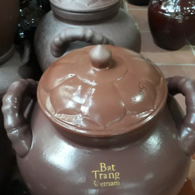 Chum sành sứ Bát Tràng 2 quai 2 nắp nhiều dung tích 20 30 40 50 lít