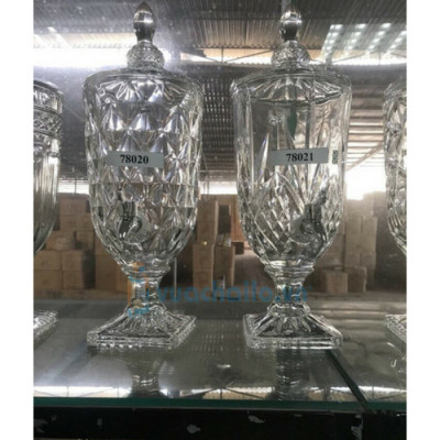 BÌNH THỦY TINH ĐỰNG NƯỚC CÓ VÒI VẶN INOX ĐA NĂNG CRYSTAN - VD64  ( GIAO HOA VĂN NGẪU NHIÊN ) 