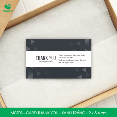 MCT03 - 9x5.4 cm - 1000 Card Thank you, Thiệp cảm ơn khách hàng, card cám ơn cứng cáp sang trọng