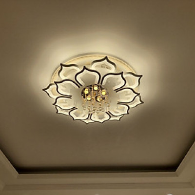 Đèn Ốp Trần 16-20  Cánh Hoa Sen Thả Pha Lê_Mâm Ốp Trần Trang Trí Phòng Khách_Chế Độ 3 Màu Ánh Sáng - Hàng chính hãng klasse