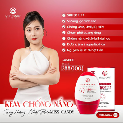Bộ 5 Sản Phẩm Trắng Da Mờ Thâm, Sạm, Nám, Tàn Nhang MISS CANDY Gồm: Serum HA Peptide 30ml + Kem Nám Sâm Nhung Hoàng Kim 25g + Kem Dưỡng Trắng Da Face Nano 30g + Kem Chống Nắng Dưỡng Trắng Da 50g + Nước Hoa Hồng Tái Sinh Làn Da 120ml - PHỤNG BEAUTY